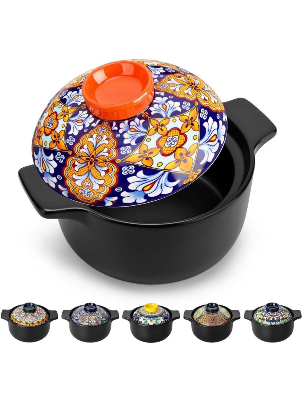 3QT Nonstick Ceramic Stock Pot with Lid - Versatile Casserole for Cooking